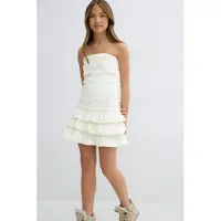 Gina Tricot  - Y jeanqueen smock dress - Mekot tytöille 9–14 vuotta - Valkoinen - 152 - Tyttö