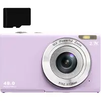 INF Digikamera 48MP 2,7K FHD 16X digitaalinen zoom 2,88 tuuman näyttö LightPurple