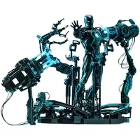 Iron Man figuuri Hot Toys MMS672D50 - Marvel Comics - 2 - Neon Tech & Suit-Up Gantry Standard Version