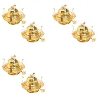 Semoic 6Pcs Oil Lamp Burner for Lamps Oil Lamp Replacement Oil Lamps Parts with Reduction Collar and Cotton Lamp Wick