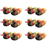 Semoic Wooden Mandarin Duck Model Decor 12Pcs Handmade Wedding Gift Bedside Ornament Mandarin Duck Figurine