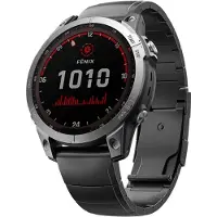 INF Pikalukitteinen titaaninen kellon ranneke Garmin Fenix 7X 6X Pro 5X Plus -kelloon Musta 26 mm