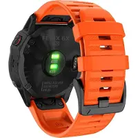 INF Garmin ranneke 26 mm Fenix 6X/5X Plus/3HR/Descent MK1 silikoni Oranssi
