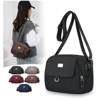 INF Tyylikäs 2025 Nylon Crossbody -laukku naisille Black