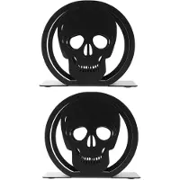Semoic 2X Cocktail Napkin Holder Halloween Skull Design Black Tissue Holder Iron Paper Napkin Holder Organizer