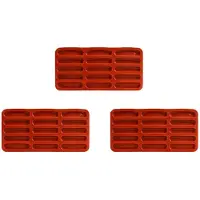 Semoic 3X Tiramisu Finger Biscuit Silicone Mould,15 Cavities Cereal Bars Baking Mould,Chocolate Bar Mold