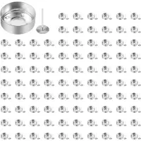 Semoic 600Pcs Aluminum Tea Lights Cups, Metal Tea Light Tins with 600 Pcs Candle Wicks Empty Candle for Candle Lovers