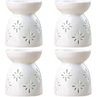 Semoic 4X Ceramic Diffuser Candle Burner Ceramic Burning Essential Oils Diffusers Aromatic Lamp -Flower