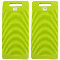 Semoic 2X Plastic Rectangle Washboard Wash Clothes Board 50cm Long Red, Green, Random