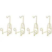 Semoic 4X Tea Cup Holder Gold Mug Holder Tea Set Display Stand Gold Metal Cup Saucer Display Stand