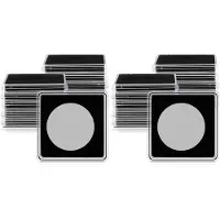 Semoic 40 Pcs Silver Dollar Coin Holder, 2 x 2 Half Dollar Coin Holder Coin Capsule Coin Snap Plastic Coin Holder, 37.5mm