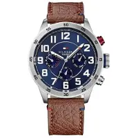 Tommy Hilfiger Miesten 1791066 ruostumattomasta teräksestä katsella ruskea nahkaranneke UK