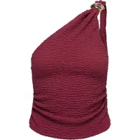 ONLY Onlerikka Assymetric Crinkle Top Pnt - Red - XS