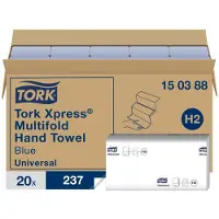 Tork Xpress H2 Multifold -käsipyyhkeet, siniset - (20 pakkausta x 237 kpl/laatikko)