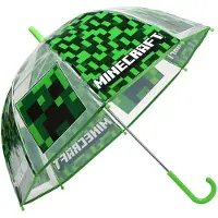Kids Euroswan Sateenvarjo Umbrella 70cm pitkä Vihreä Musta läpinäkyvä 46cm halkaisijaltaan