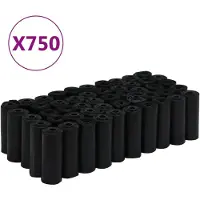 vidaXL Koirankakkapussit, 750 kpl, musta, 30x20 cm, PE
