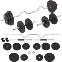 vidaXL Levy- ja käsipainosetti painoilla, 30 kg