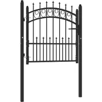 vidaXL Aitaportti Emmen piikeillä teräs 104x87 cm musta