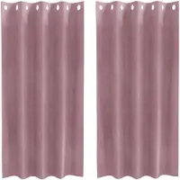 vidaXL Pimennysverhot 2 pcs Tumma vaaleanpunainen 140 x 175 cm Sametti