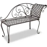 vidaXL Puutarhapenkki 128 cm teräs antiikinruskea