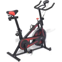 vidaXL Spinning Kuntopyörä Sykemittareilla Musta ja Punainen