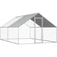 vidaXL Ulkotilan kanahäkki galvanoitu teräs 2,75x4x1,92 m