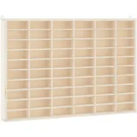 vidaXL Puinen keräilyvitriini 60 lokerolla 60x4,5x40,5 cm