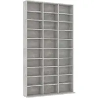 vidaXL CD-hylly betoninharmaa 102x16x177,5 cm tekninen puu