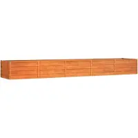 vidaXL Korotettu kukkalaatikko ruoste 400x80x45 cm Corten teräs