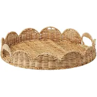 Pick a Poppy Round Scallop tarjotin Natural, 40 cm