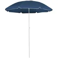 vidaXL Puutarha-aurinkovarjo terästolpalla sininen 180 cm