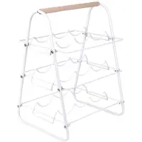 Hobby Hall Metallinen viiniteline valkoinen 9 pulloa 33x29x 46 cm, Vyno lentyna metalinas baltas 9 buteliai 33x29x46 cm