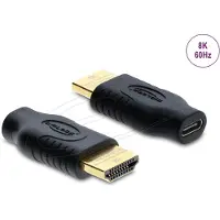 DeLOCK 61076, USB Type-C, HDMI, Musta