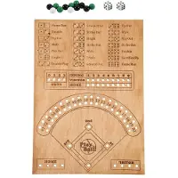 Jojomino Baseball Dice Board Game Wooden Dice and Board Game Interactive Double Table Game Fun Sports Toy
