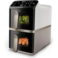 Philips Airfryer Ilmakypsennin Kaksoiskori Pystymalli Sarja 4000 NA462/80 10L 2750W Valkoinen