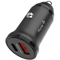 Hune Topo 20W Dual USB Car Charger (1x USB-C + 1x USB-A) - Black