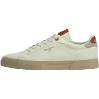 Pepe Jeans Matalavartiset tennarit 'KENTON COAST' hiekka / umbra / punainen / valkoinen