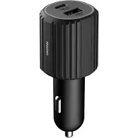 Unisynk Dual USB-C/A 72 W autolaturi, musta