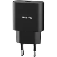 Unisynk 20W USB-C -verkkovirtalaturi, PD3.0, musta