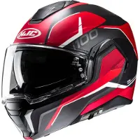 HJC i100 Lorix MC1F käännettävä kypärä Matta/Musta/Valkoinen/Punainen unisex, size S
