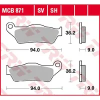 TRW sinterijarrupalat eteen harley-davidson xg 500 street 2014-2015 ym. (mcb871sv)