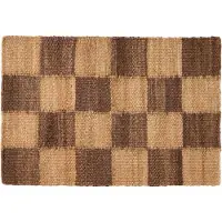 Decotique Chess Ovimatto Jute 60x90 Cm Nature / - Kuviolliset matot Juutti Ruskea - 439534