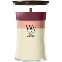 Woodwick Trilogy Lush Nectar tuoksukynttilä sisältää puusydämen 610 g