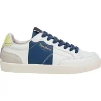Pepe Jeans unisex for kids. PBS300003 Lane Act Sneakers white (32), Flat, Laces, Casual, children's fashion