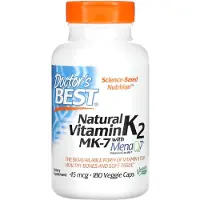 Doctors Best Luonnollinen K2 MK7-vitamiini MenaQ7:lla, 45mcg - 180 kapselia