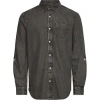 Scotch & Soda Washed 1 Pocket Black Denim Shirt - Grey - L
