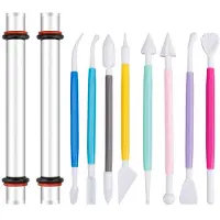 Jojomino Polymer Clay Tools Kit, Acrylic Roller with Thickness Rings Clay Sculpting Tools, for Air Dry Clay Art DIY