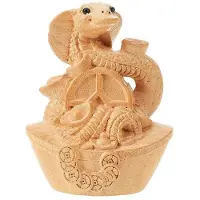 Jojomino Chinese Snake Statue Hand Carved Wooden Feng Shui Decoration Statue Good Luck Wealth Animal Sculpture