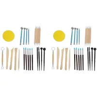 Jojomino 48Pcs Modeling Clay Sculpting Tools Set,Polymer Modeling Clay Sculpting Tools Rock Painting Kit for Sculpture Pottery