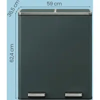 Songmics Roskakori, 58.6x32x65 cm, Hopea, Prügikast, LTB60NL, 58.6 x 32 x 65 cm, Hõbedane